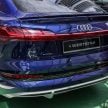 Audi e-tron Sportback 纯电动SUV登陆大马, 由第三方进口商引入销售, 综合马力最高408匹, 5.7秒破百, 售价50万