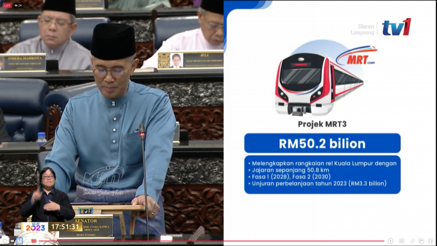 2023财政预算案: MRT3 耗资502亿, 长50.8公里, 2028竣工 197374