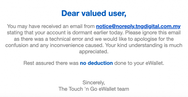 Touch ‘n Go eWallet 被冻结? 别急, 只是技术故障而已