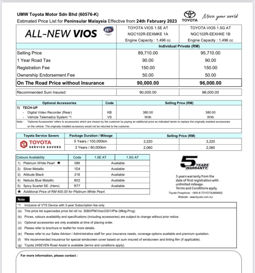 全新四代 2023 Toyota Vios 本地开放预订，预售RM90k起 210357