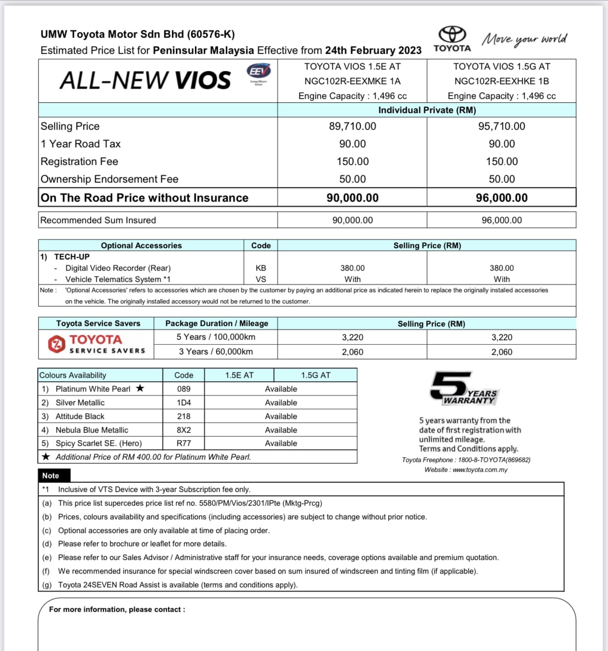 全新四代 2023 Toyota Vios 本地开放预订，预售RM90k起