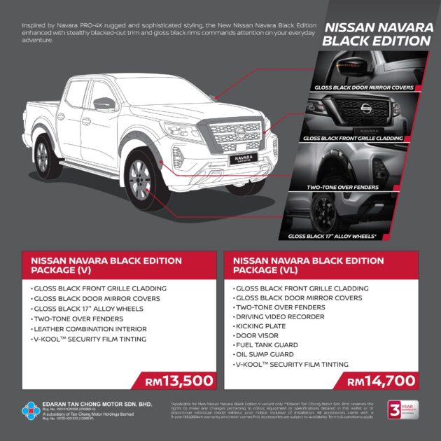 Nissan Navara Black Edition 发表, 外观黑化运动感更强烈, 本月订购 Navara V 或 Navara VL 可免费获得此套件