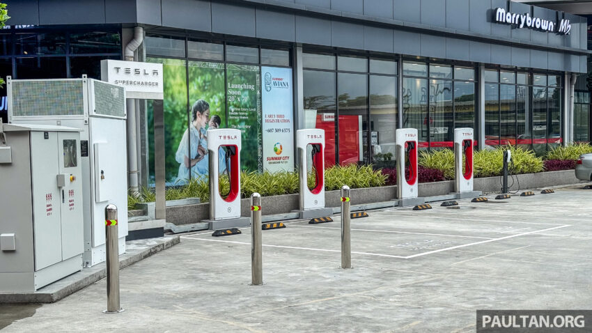 柔州首个 Tesla 超级充电站于 Iskandar Puteri 落成！四个充电桩，电能输出功率高达250 kW，每度电收费RM0.63 236807