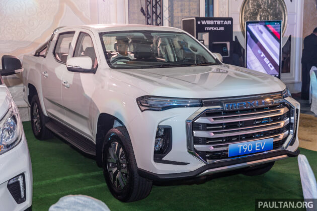 Maxus T90 EV 纯电动皮卡本地亮相, 续航里程330公里, 45分钟可充电至80%, 预估价从22万起, 今年尾或明年首季发布