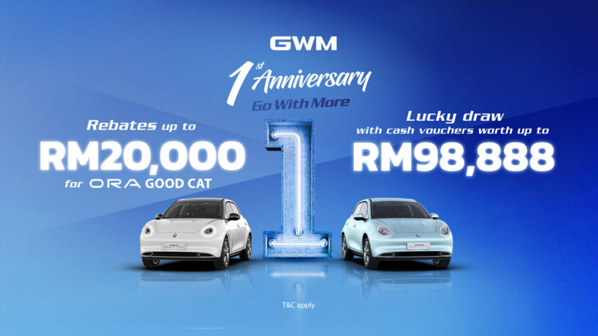 庆祝 GWM Malaysia 成立一周年！订购 Ora Good Cat 新车享高达RM20k回扣，还有机会赢取价值RM18,888大奖！ 239976
