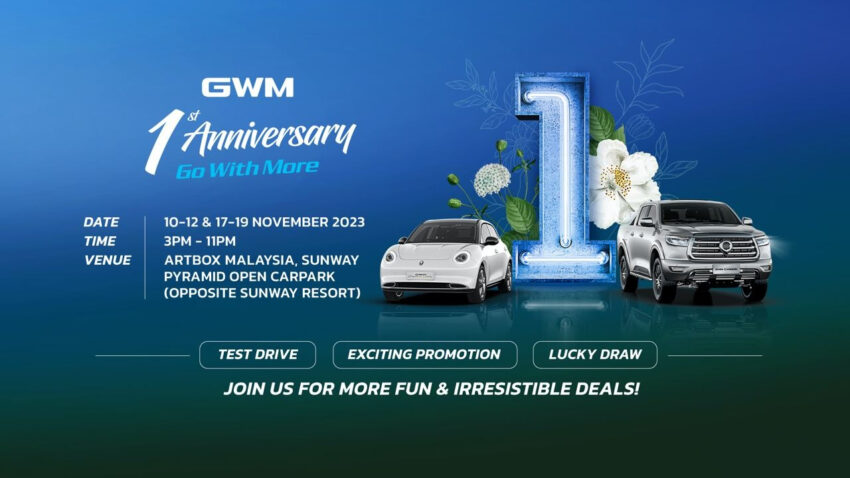 庆祝 GWM Malaysia 成立一周年！订购 Ora Good Cat 新车享高达RM20k回扣，还有机会赢取价值RM18,888大奖！ 239975