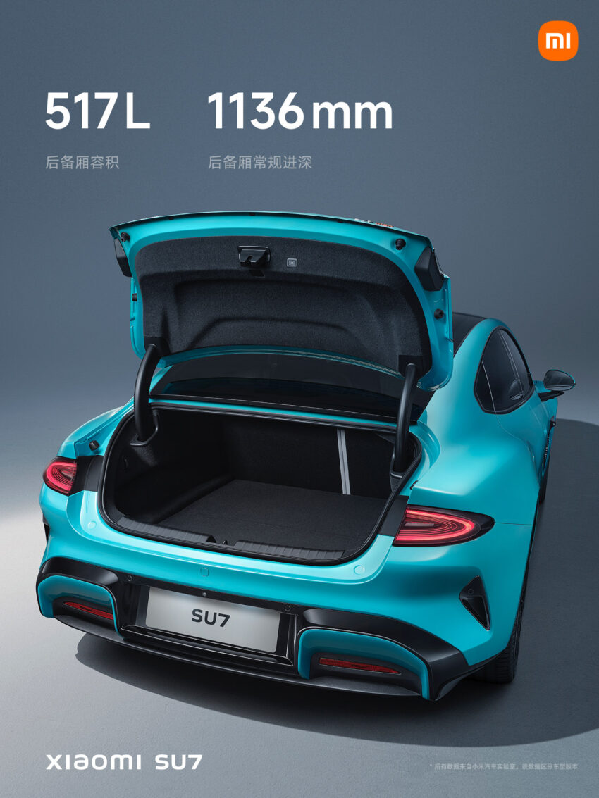 品牌首款汽车产品, 小米 SU7 纯电四门跑房于中国首发! 尺寸与 Porsche Taycan 相若, 2.78秒破百, 极速265km/h 243312