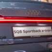 Audi SQ8 e-tron 与 SQ8 Sportback e-tron 纯电性能SUV本地发布, 续航最长471公里, 4.5秒破百, 价格从52万令吉起