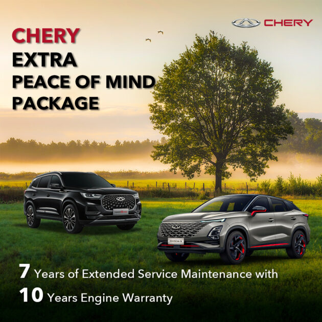 原厂为 Chery Omoda 5 与 Tiggo 8 Pro 推出7年保养配套, 买车时可一次性付费1.16万令吉买断, 含10年引擎保固在内