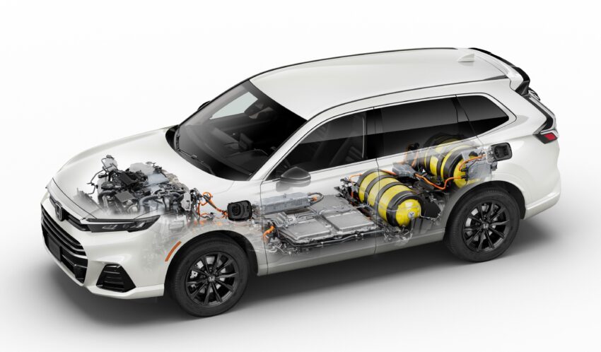 Honda CR-V e:FCEV 首发面世, 氢能源版的CR-V, 拥有备用电池, 氢燃料耗尽后可靠电池供电继续行驶至氢燃料站 249756