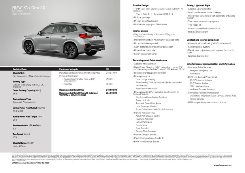 2024 BMW iX1 eDrive20 M Sport 正式在本地推出！搭载前置电动马达，续航里程达475公里，售价从RM249,800起 256840