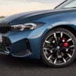 2024 BMW 3系列小改动, 新设计方向盘与新轮圈, 330e PHEV版本搭载更大容量电池, 纯电续航里程如今达101公里