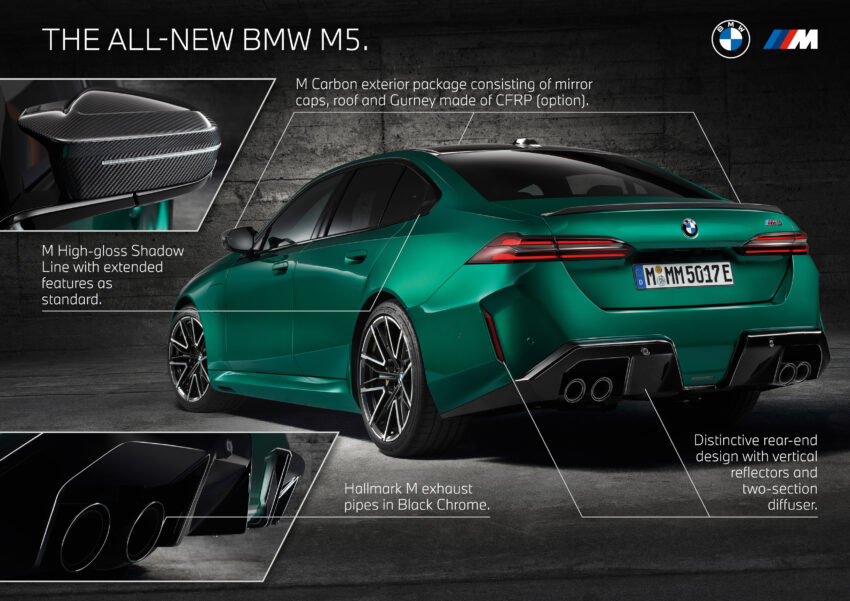 全新大改款 BMW M5 登场！改搭4.4L V8插混动力系列，纯电续航里程69km，可输出727 PS / 1,000 Nm，3.5秒破百 263222