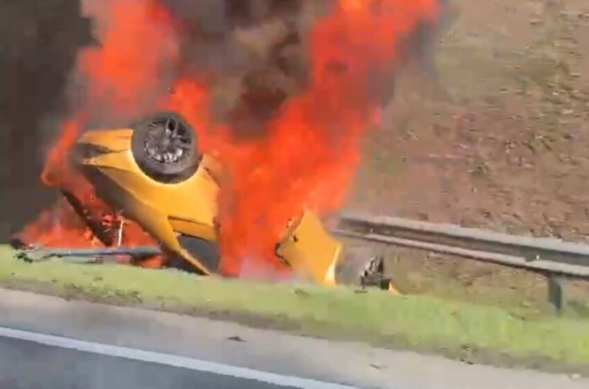 Lamborghini Huracan 大道失控翻覆起火，司机受困烧死 263732