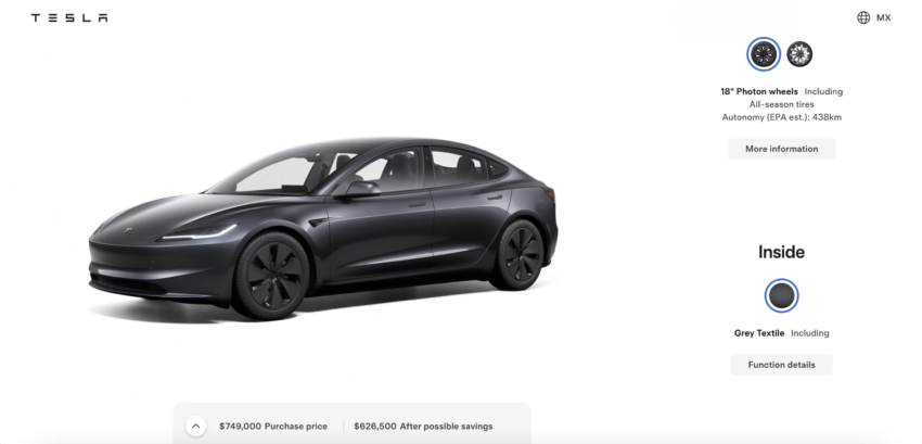 “阳春版” Tesla Model 3 入门款率先于墨西哥推出！搭载布料座椅、采用纯白色氛围灯、弃后座屏幕，便宜4,000美元 269749