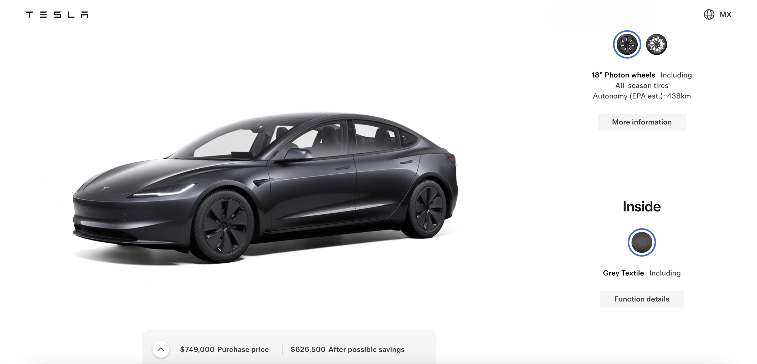 “阳春版” Tesla Model 3 入门款率先于墨西哥推出！搭载布料座椅、采用纯白色氛围灯、弃后座屏幕，便宜4,000美元