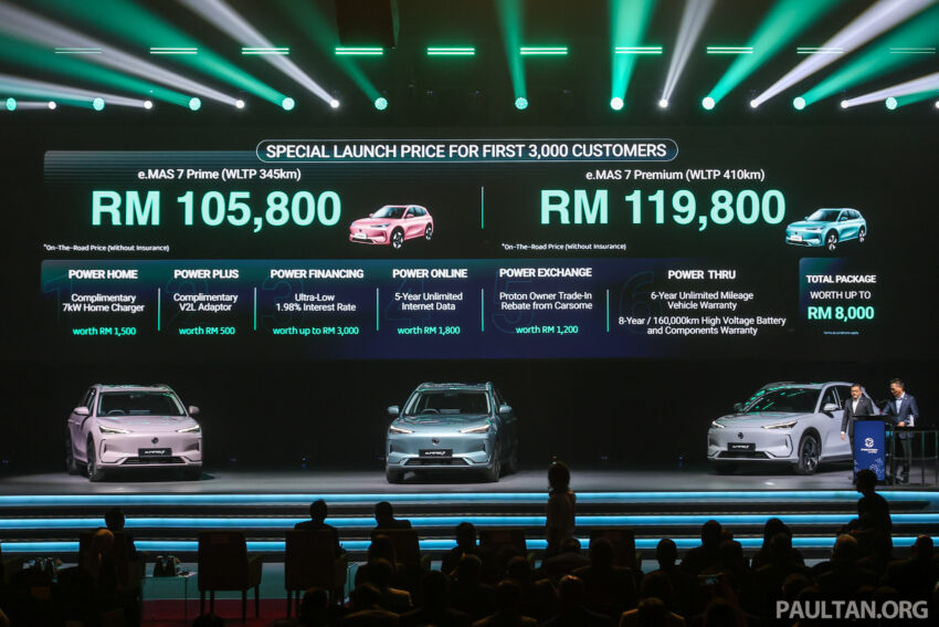 Proton eMAS 7 正式发布！续航里程达410公里；20分钟30%充至80%，6.9秒从静止加速破百，售价RM109,800起 285246