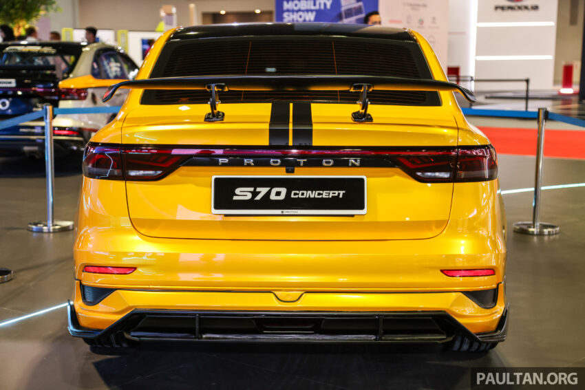 Proton S70 Concept 运动型概念车登场！金黄配色搭黑色细节化处理，配大尺寸轮毂、大尾翼、更激进外观空力套件 283989