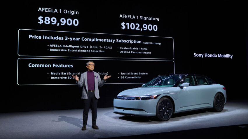 Sony Honda Mobility 旗下首款车型 Afeela 1 全球首发！搭载双马达最大输出达489 PS；483公里 EPA 续航里程 286355