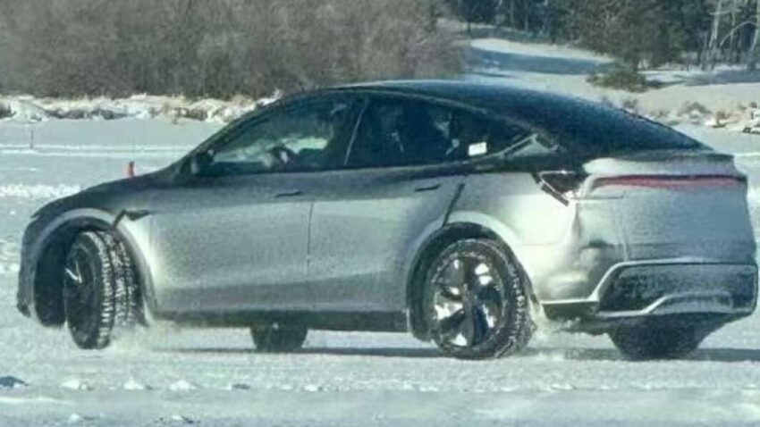Tesla Model Y 小改款雪地测试谍照曝光, 前后贯穿式灯组 286702