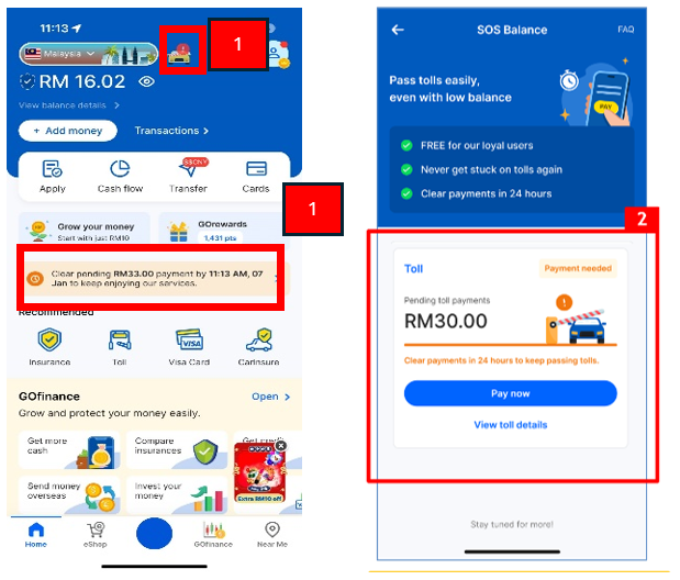 Touch ‘n Go 电子钱包推出 ‘SOS Balance’ 后付功能，能有效解决道路使用者因余额不足被困收费站导致塞车问题