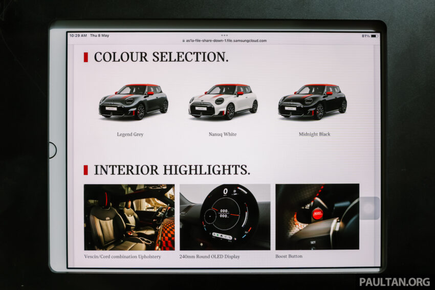 纯电动 MINI John Cooper Works 亮相2025马来西亚车展, 5.9秒破百, 极速200km/h, 续航里程371公里, 从21.9万起 295663