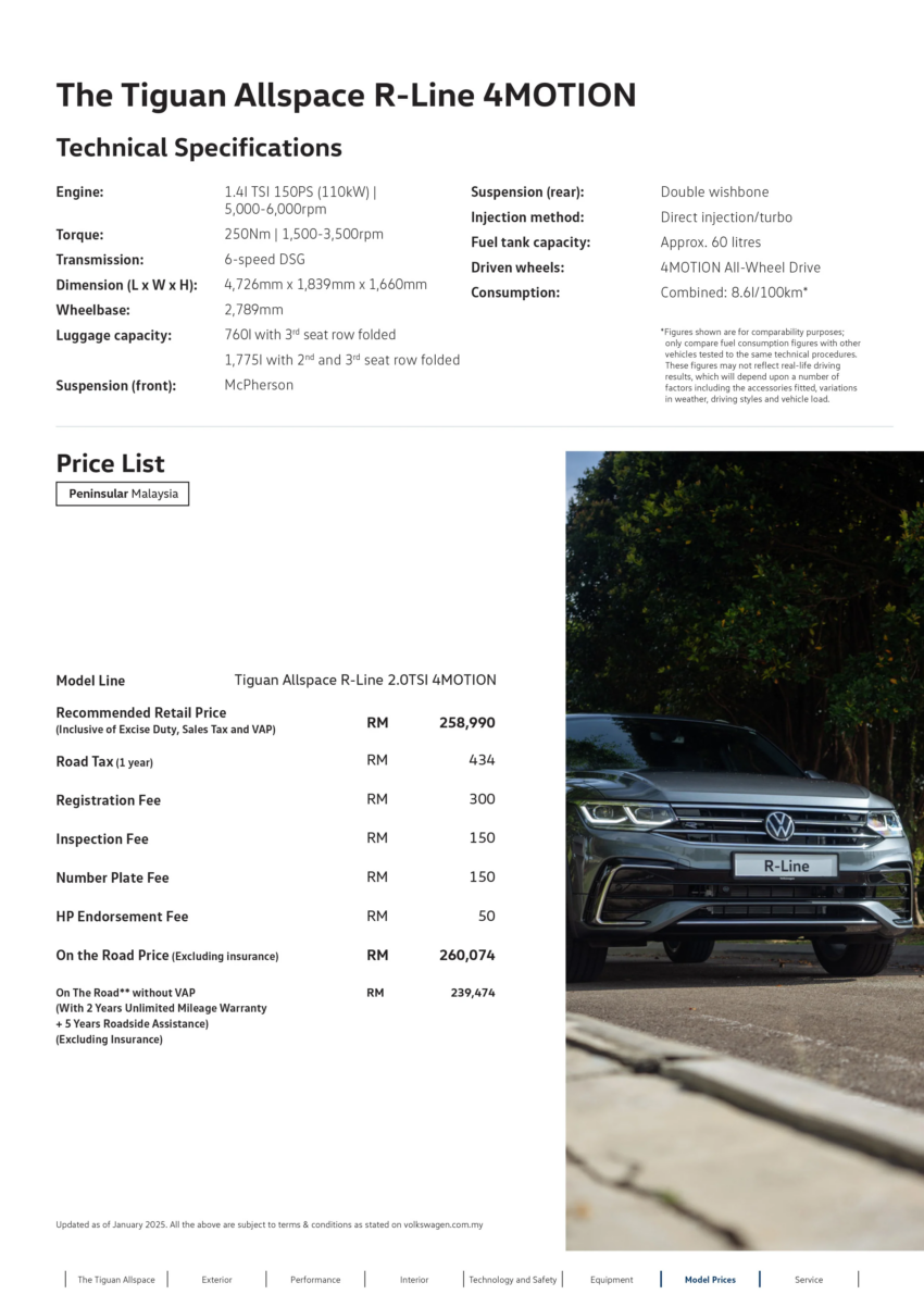 2025 Volkswagen Tiguan Allspace Wolfsburg Edition 本地面市！Elegance 版售RM181k起；R-Line 售RM244k起 295369