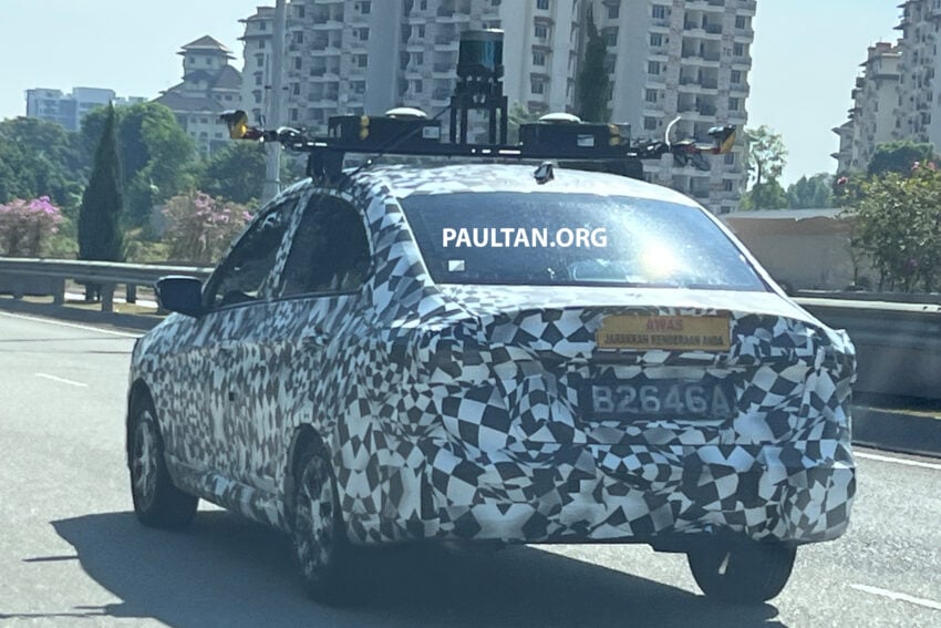 2025 Proton Saga MC3 改款再次现身被拍, 车顶搭载探测雷达与高清摄像头, 正为ADAS驾驶辅助系统进行最终调校? 302001