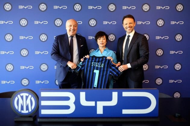 BYD 与意甲足球豪门国际米兰签署3年协议, 成为球会的全球官方汽车合作伙伴, 将推出特别版 Sealion 7 供球迷购买