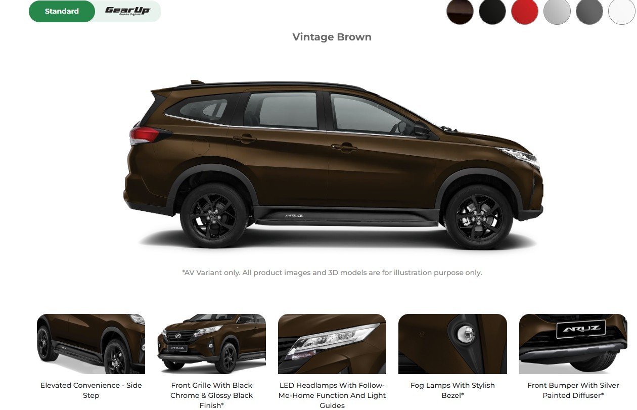 现款 Perodua Aruz 迎来小升级！改搭哑黑水箱护罩、轮毂与内饰，新车身配色 Vintage Brown 取代 Electric Blue