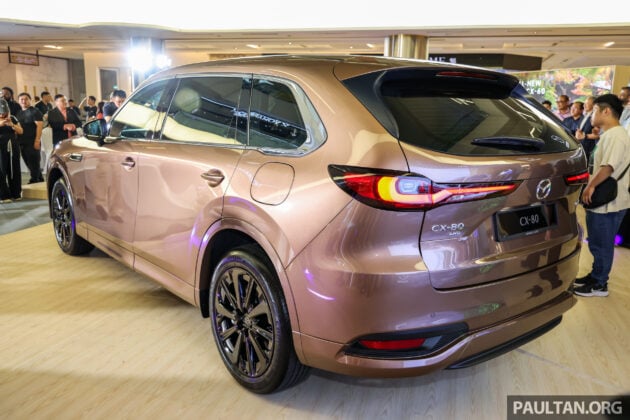 2025 Mazda CX-80 2.5G PHEV AWD 本地发布, 搭载2.5L PHEV混动系统, 综合油耗1.6L/100km, 售价33.16万令吉