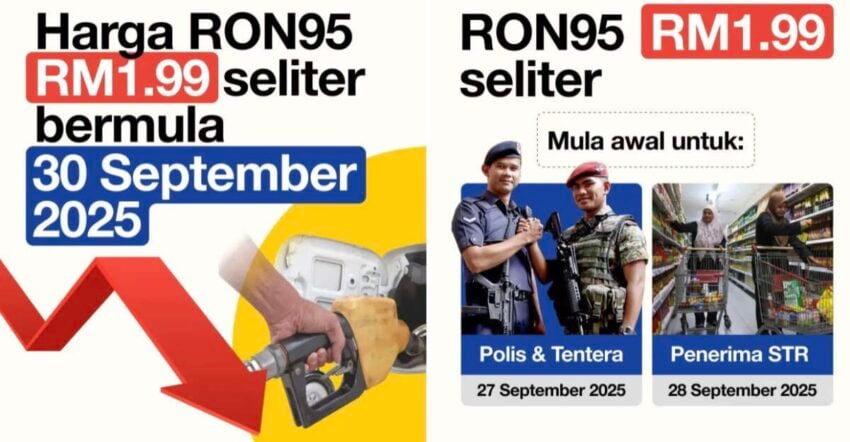 RON95 汽油补贴实施细节公布！军警9月27日率先开跑；30日全面落实，国民每月可享300公升RM1.99的补贴价 308568