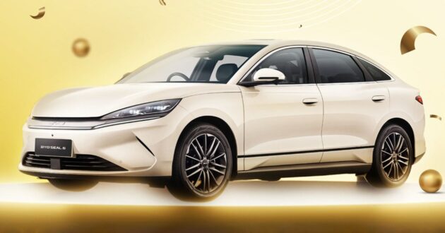 BYD Seal 6 EV 新增象牙金车身配色, 全马限量100辆, 7.5秒破百, 续航里程485公里, 23分钟充电至80%, 售价11.65万