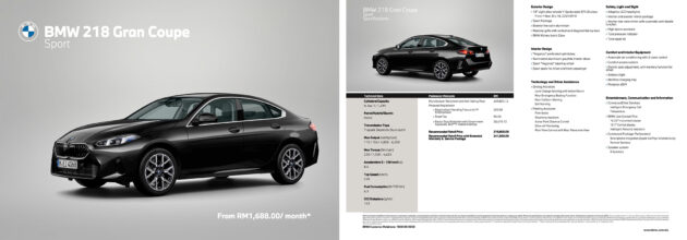 BMW 218 Gran Coupe Sport 追加 Iconic Glow 自发亮水箱护罩, 仅限3月31日前150辆, 售价维持不变从22万令吉起