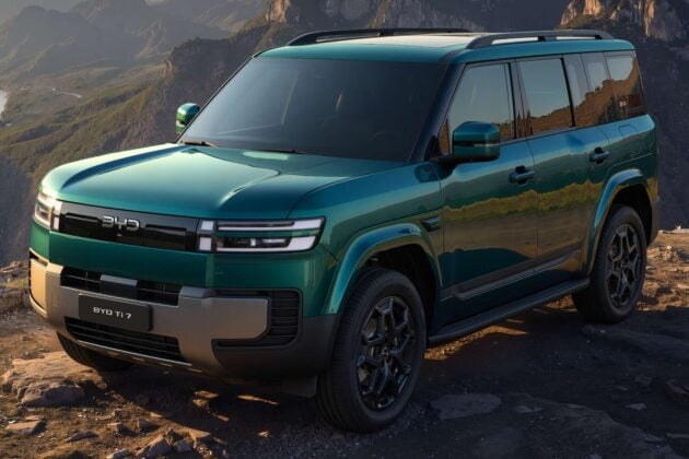BYD Ti7 确认将出口至国际市场, 基于中国的方程豹钛7进行贴牌, PHEV 油电混动七人座豪华SUV, 1.5T引擎配双马达