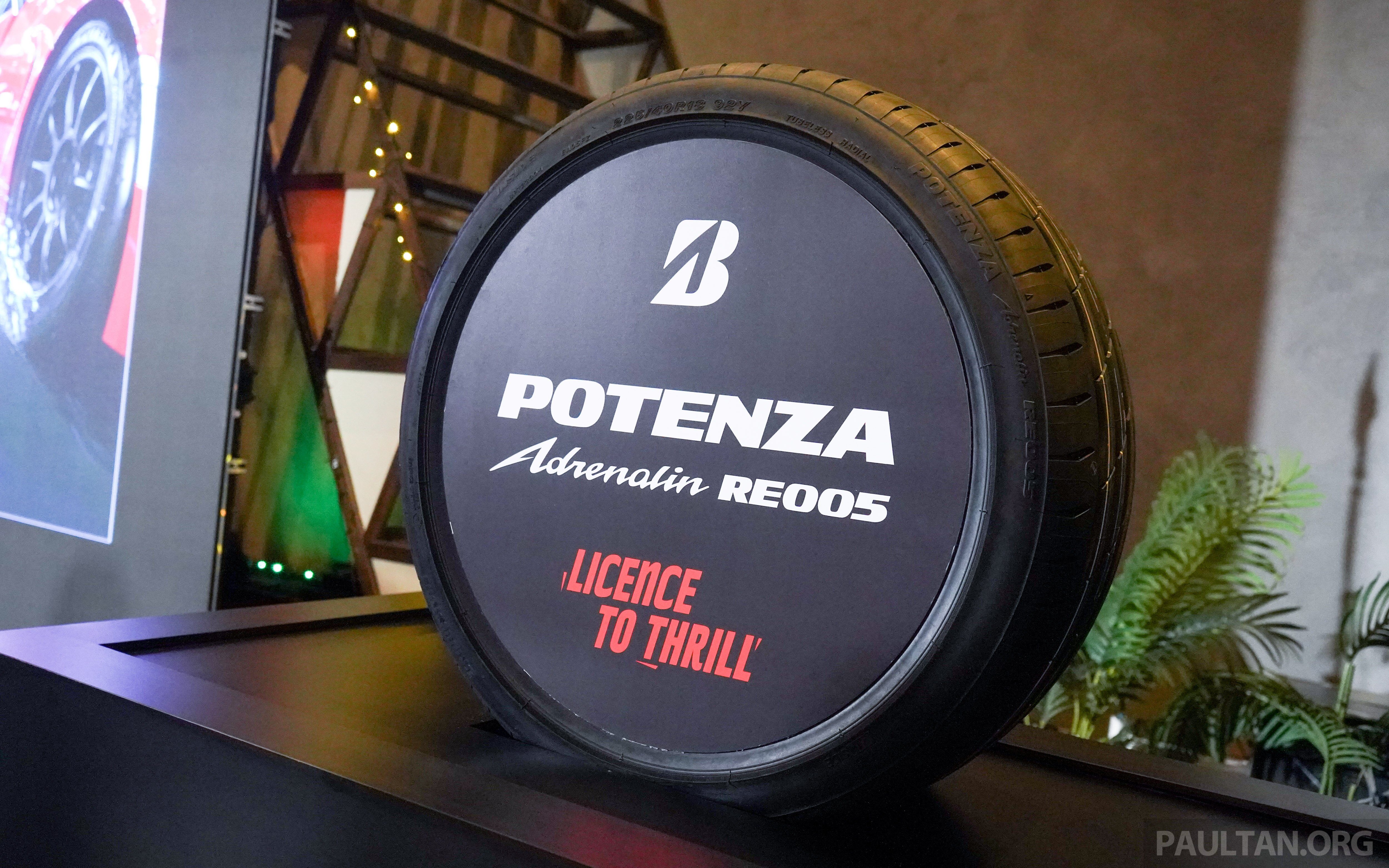 Bridgestone Potenza Adrenalin RE005 高性能轮胎本地开卖!提供15至20寸不同规格,零售价RM351-RM1,543