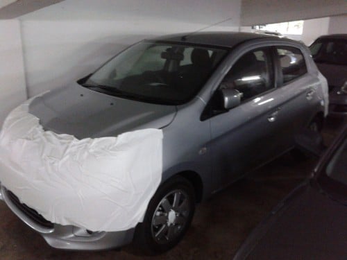 SPIED: Masked Mitsubishi Mirage spotted in a parking lot