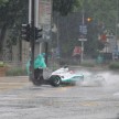 Jazeman Jaafar drives the Mercedes AMG Petronas W03 Formula 1 car around the streets of Kuala Lumpur