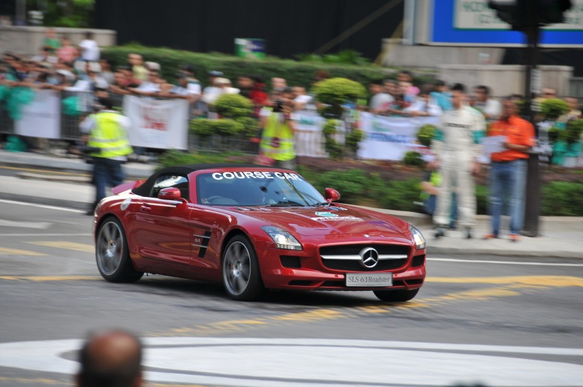 Jazeman Jaafar drives the Mercedes AMG Petronas W03 Formula 1 car around the streets of Kuala Lumpur 163026
