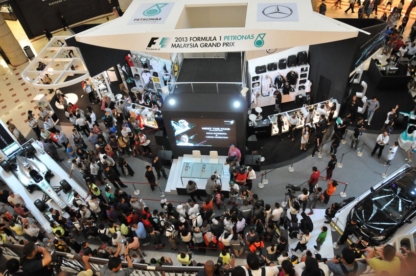 Jazeman Jaafar drives the Mercedes AMG Petronas W03 Formula 1 car around the streets of Kuala Lumpur 163047