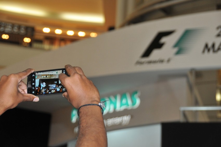 Jazeman Jaafar drives the Mercedes AMG Petronas W03 Formula 1 car around the streets of Kuala Lumpur 163070