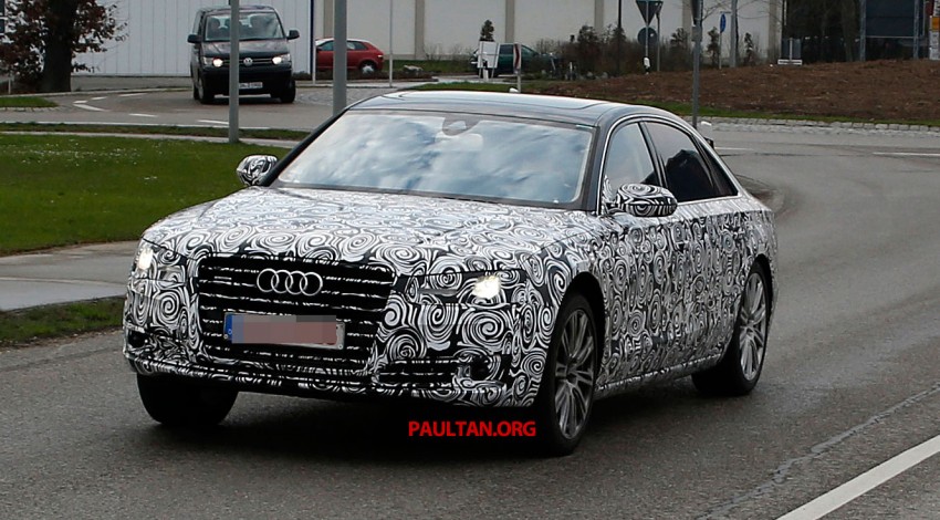 Audi A8 facelift sighted, new grille and tail lamps 169089