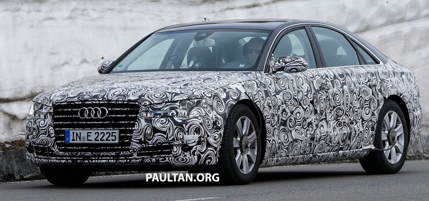 Audi A8 facelift sighted, new grille and tail lamps 179817