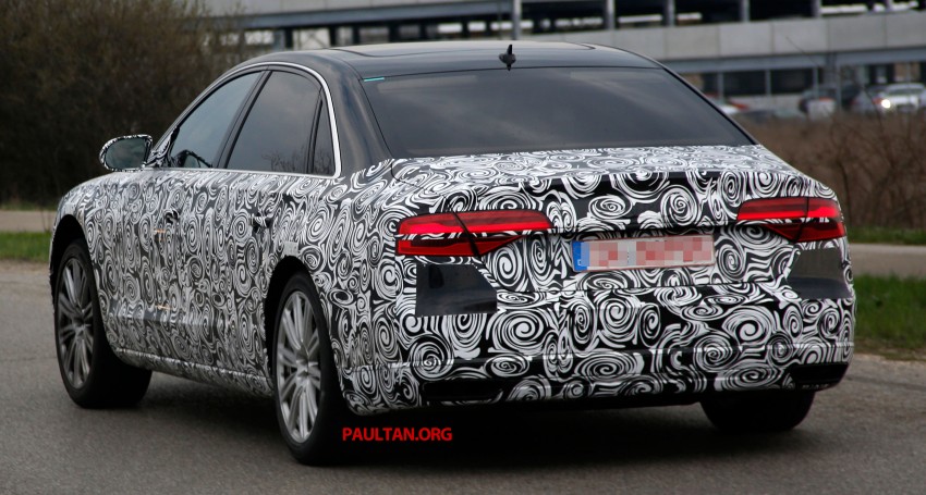 Audi A8 facelift sighted, new grille and tail lamps 169091