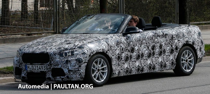 BMW 2-Series Convertible spied with the top down 171593