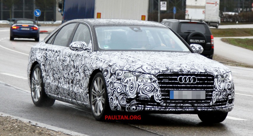 Audi A8 facelift sighted, new grille and tail lamps 168536