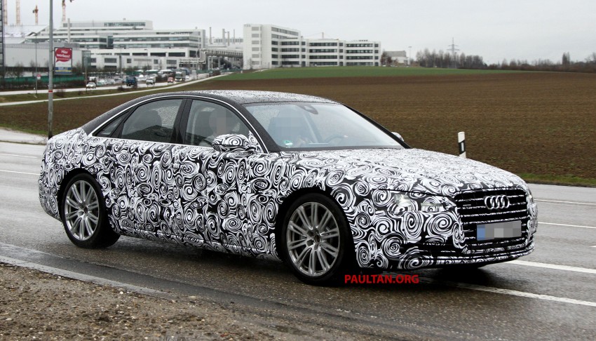 Audi A8 facelift sighted, new grille and tail lamps 168537