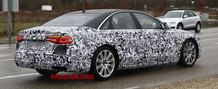 Audi A8 facelift sighted, new grille and tail lamps 168539