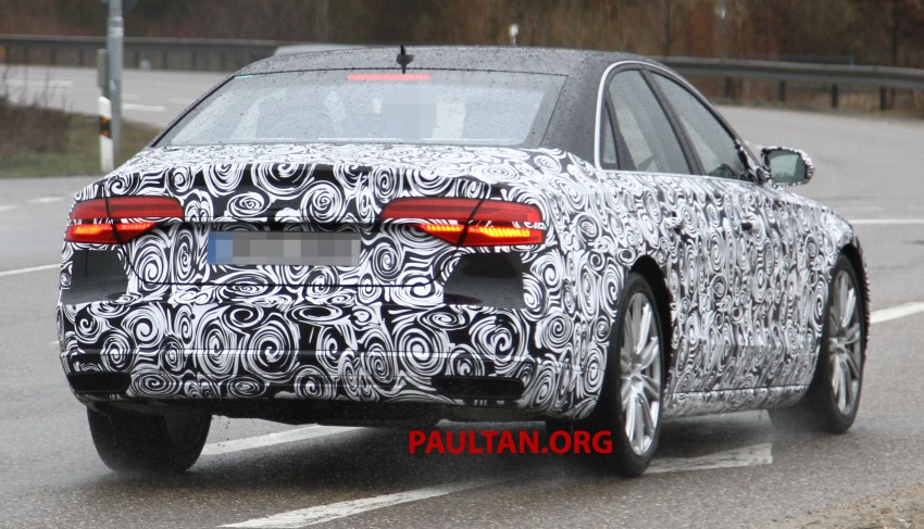 Audi A8 facelift sighted, new grille and tail lamps 168540