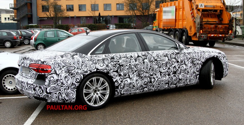 Audi A8 facelift sighted, new grille and tail lamps 168546